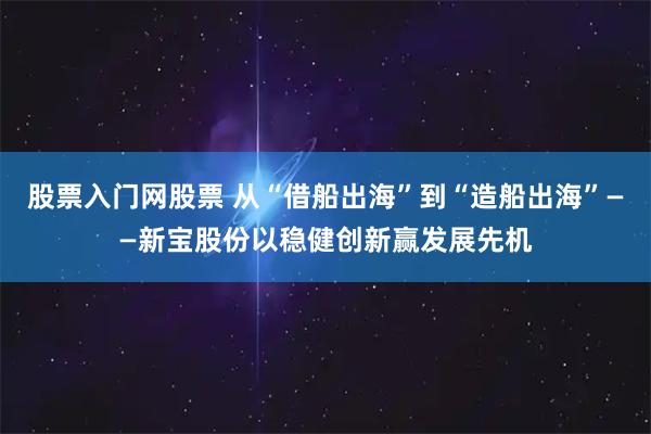 股票入门网股票 从“借船出海”到“造船出海”——新宝股份以稳健创新赢发展先机